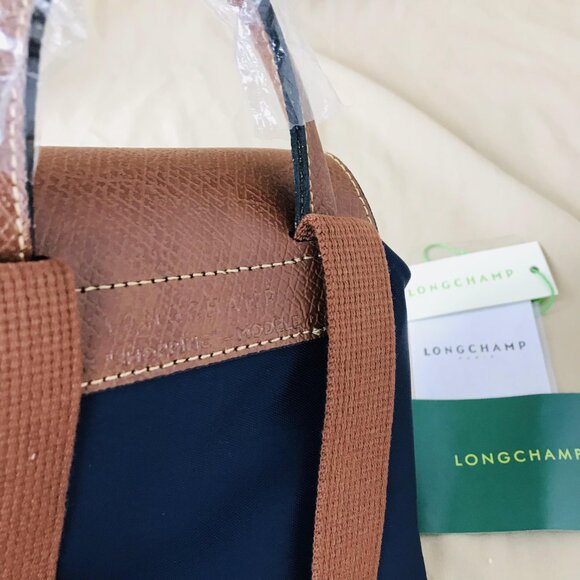 LONGCHAMP Mini Le Pliage Canvas Backpack In Navy Blue - Picture 4 of 13